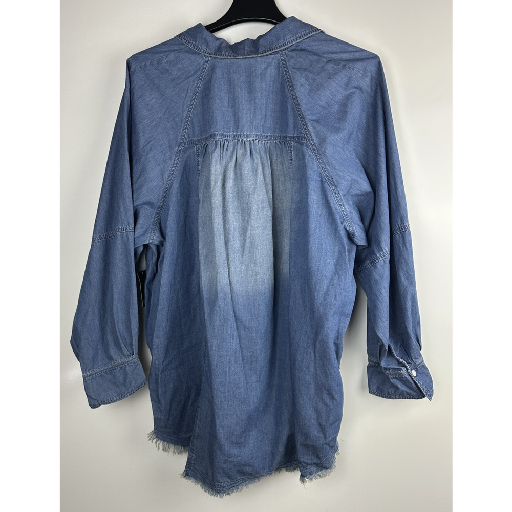 NWT Torrid Festi Denim Button-Up Shirt Blue Relaxed Tunic Top Plus Size 3 3X - Picture 9 of 12
